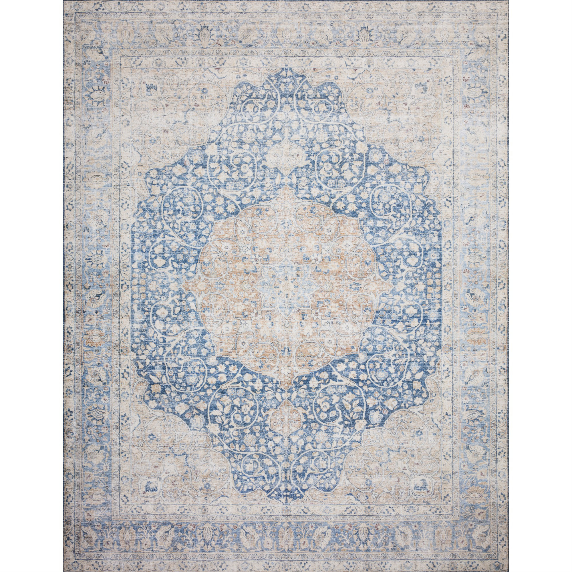 World Menagerie Nicolai Oriental Blue/Off White Area Rug & Reviews